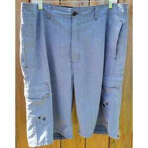 Mens Ocean Current Cargo-Style Lightweight Blue/Gray Shorts Size 36